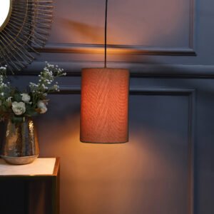 Cylinder Pendant/Hanging Ceiling Light Fixture Living Room, Dining Table, Lobby, Kitchen, Black/Silver Canopy