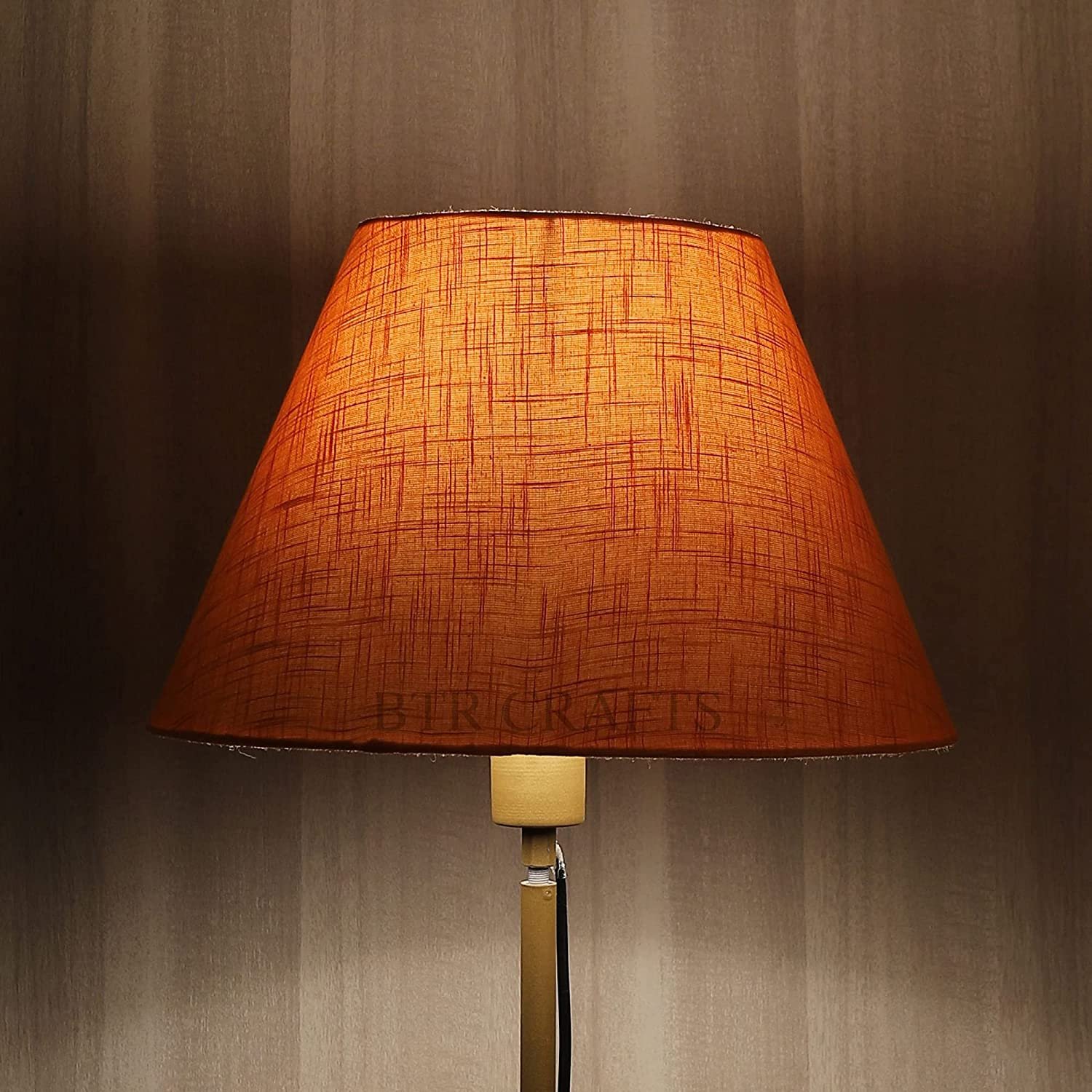 14 Inches Conical Lamp Shade, Suitable For Table and Floor Lamp(Orange Texture)