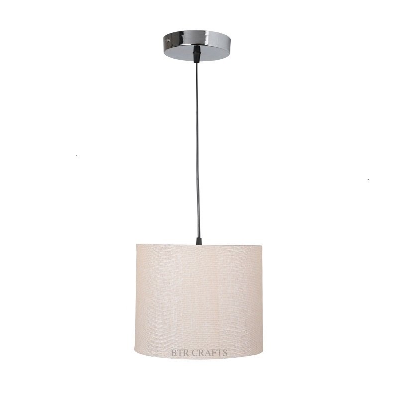 10 Inches Pendant/Hanging Ceiling Light Fixture, Premium Jute Drum Shade, for Bedroom, Kitchen, Living Room, Dining Table, Lobby, Kitchen, Silver/Black Canopy - Image 4