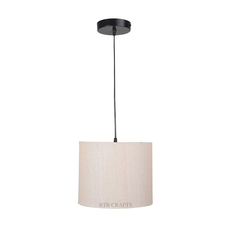 10 Inches Pendant/Hanging Ceiling Light Fixture, Premium Jute Drum Shade, for Bedroom, Kitchen, Living Room, Dining Table, Lobby, Kitchen, Silver/Black Canopy - Image 5