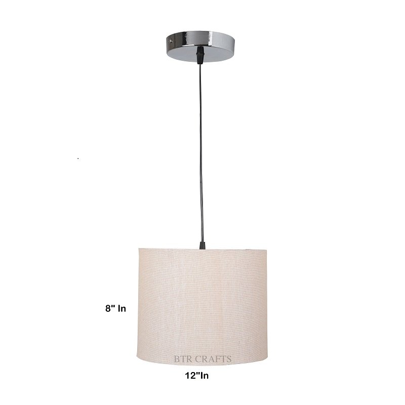 10 Inches Pendant/Hanging Ceiling Light Fixture, Premium Jute Drum Shade, for Bedroom, Kitchen, Living Room, Dining Table, Lobby, Kitchen, Silver/Black Canopy - Image 3