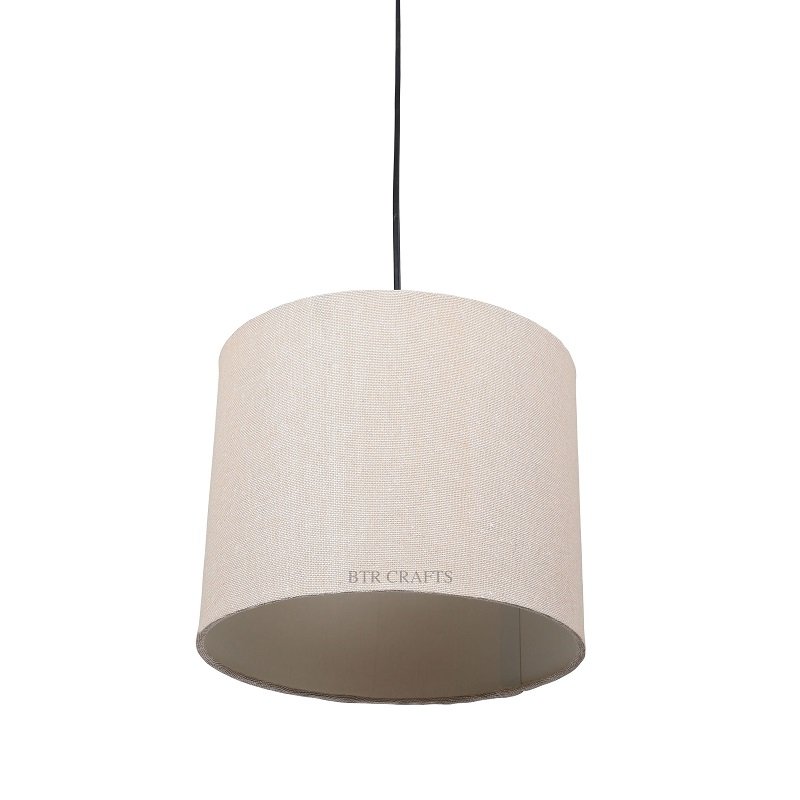 10 Inches Pendant/Hanging Ceiling Light Fixture, Premium Jute Drum Shade, for Bedroom, Kitchen, Living Room, Dining Table, Lobby, Kitchen, Silver/Black Canopy - Image 6