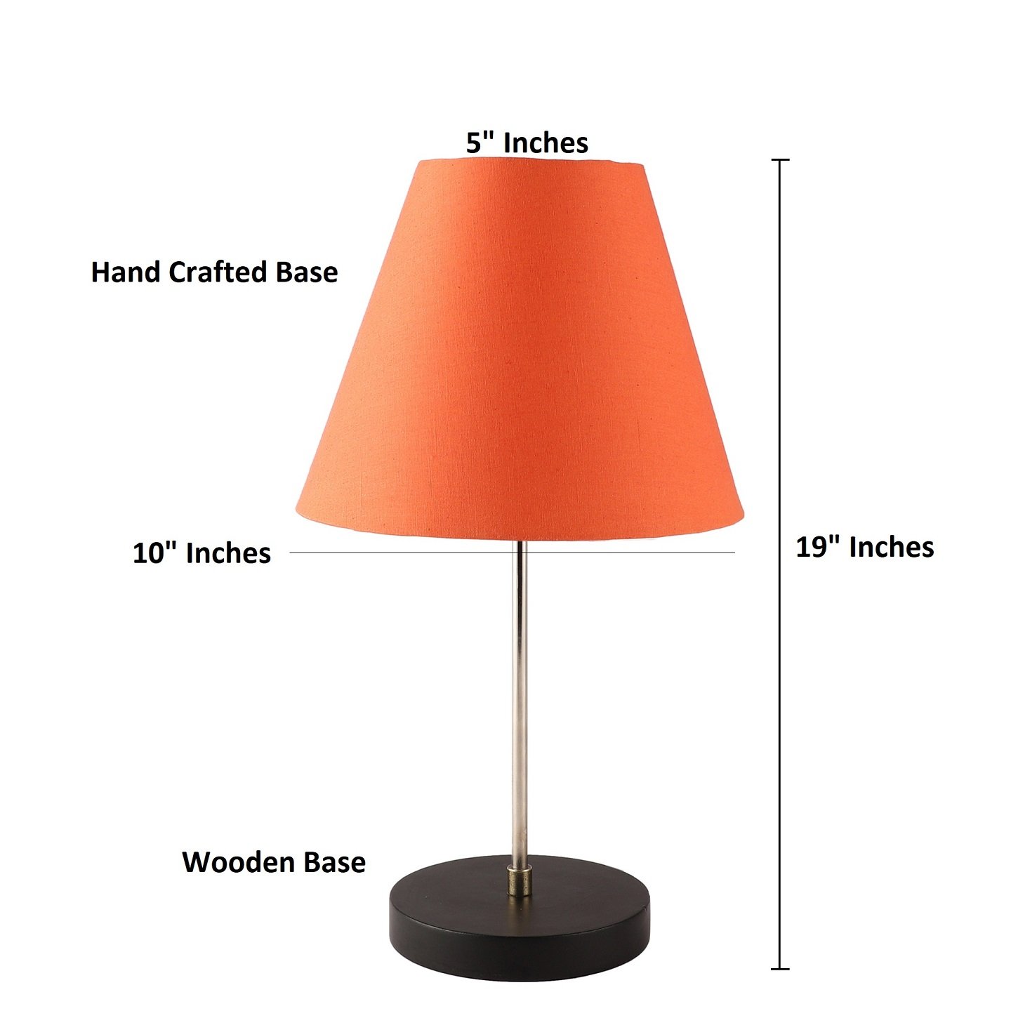 Minimalist Desk Lamp with Black Round Base – Soft Warm Lighting for Living Room & Study, Pack Of 1(Orange) - Image 4