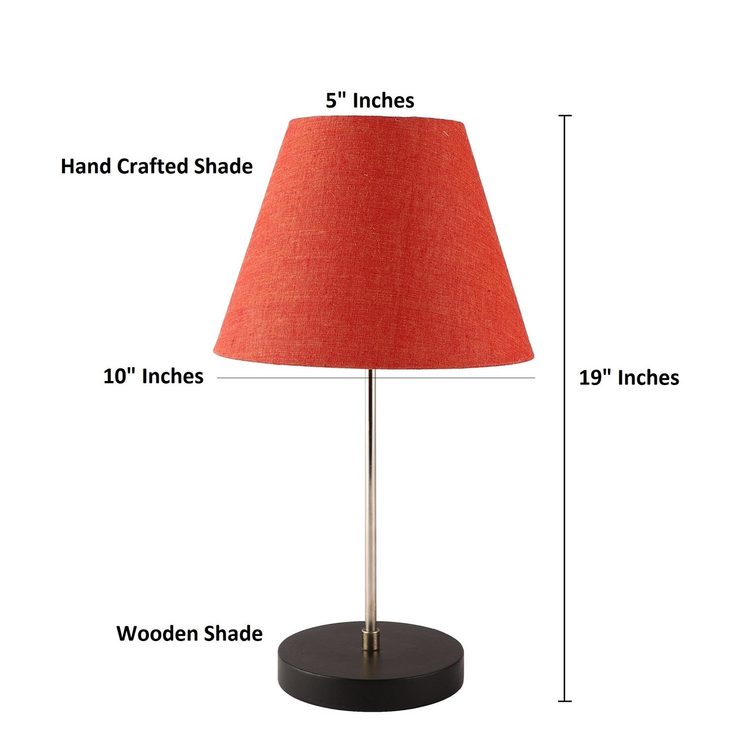 Minimalist Desk Lamp with Black Round Base – Soft Warm Lighting for Living Room & Study, Pack Of 1(Red Texture) - Image 4