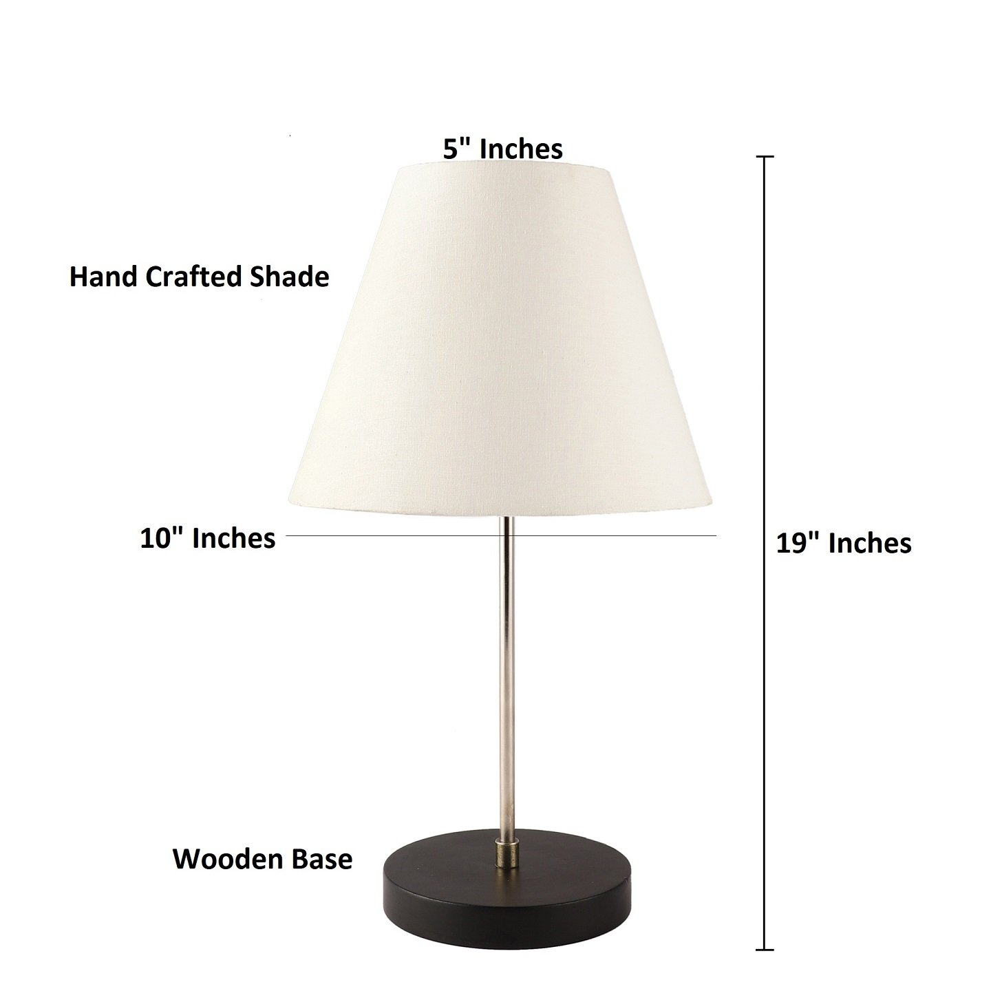 Minimalist Desk Lamp with Black Round Base – Soft Warm Lighting for Living Room & Study, Pack Of 1(White) - Image 4