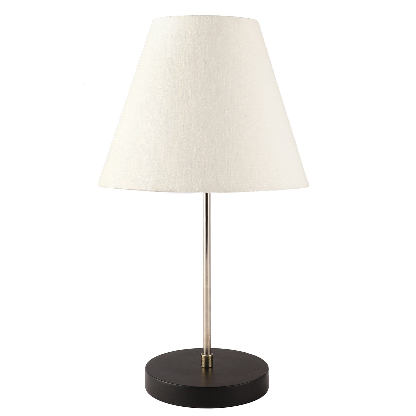 Minimalist Desk Lamp with Black Round Base – Soft Warm Lighting for Living Room & Study, Pack Of 1(White) - Image 9