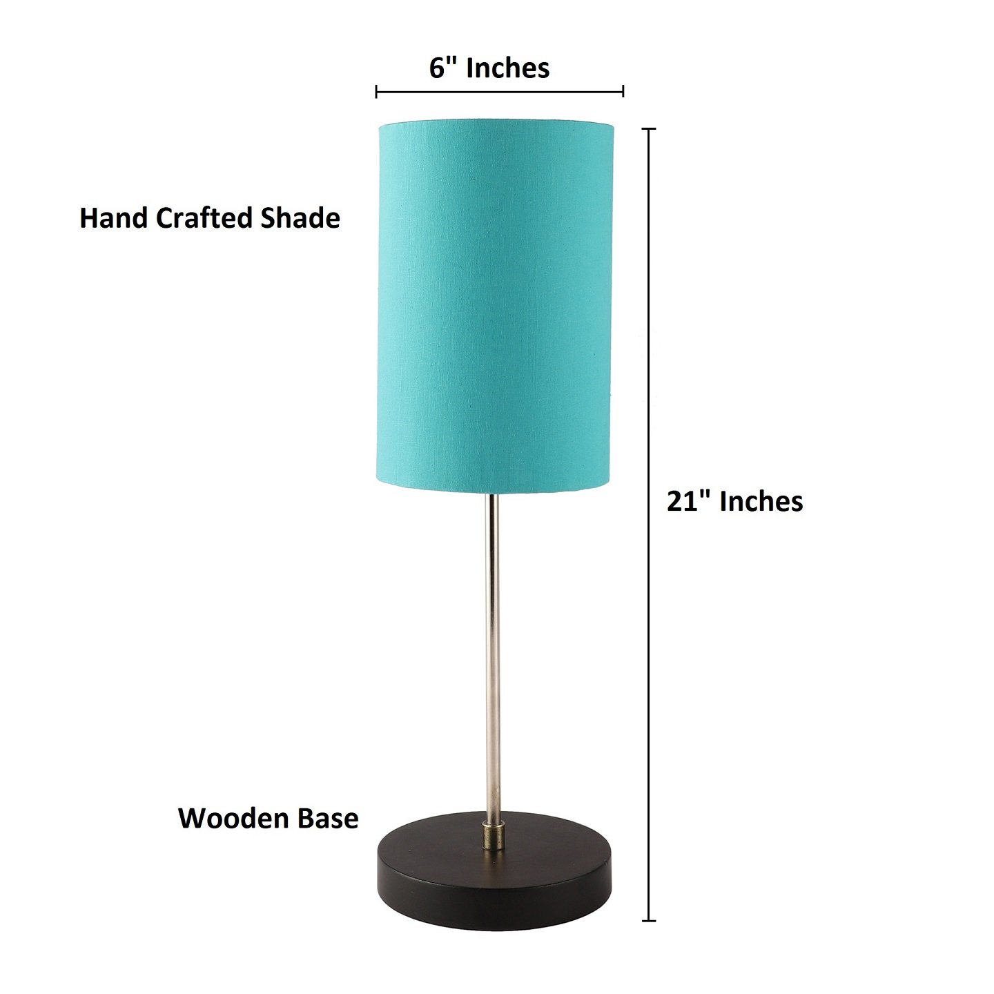 Minimalist Desk Lamp with Black Round Base – Soft Warm Lighting for Living Room & Study, Pack Of 1(Teal Cylinder) - Image 4