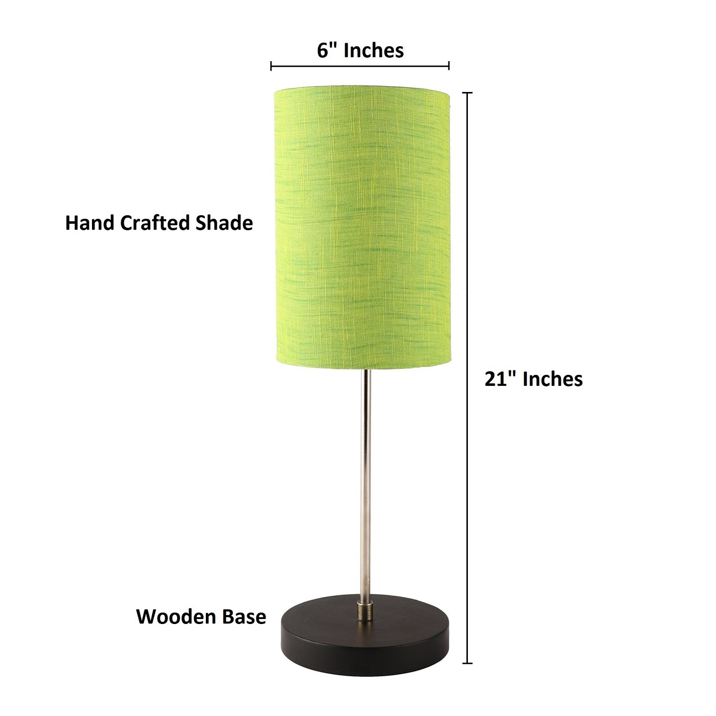 Minimalist Desk Lamp with Black Round Base – Soft Warm Lighting for Living Room & Study, Pack Of 1(Green Texture Cylinder) - Image 4