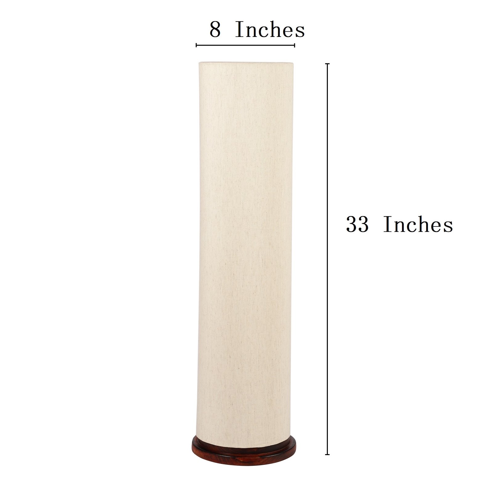 Wooden Base Cylinder Shape Corner Decorative Floor Lamp, Flex- Pack Of 1 - Image 7