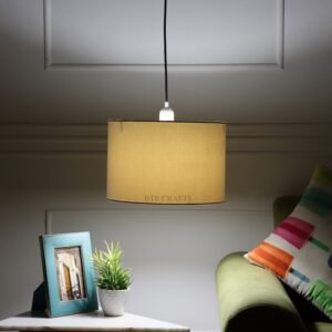 12 Inches Pendant/Hanging Ceiling Light Fixture, White Drum Shade, for Bedroom, Kitchen, Living Room, Dining Table, Lobby, Kitchen, Silver/Black Canopy