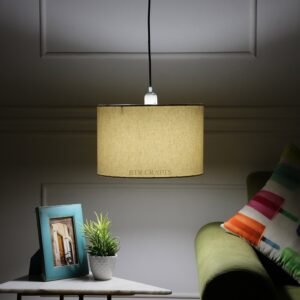 12 Inches Pendant/Hanging Ceiling Light Fixture, Flex Drum Shade, for Bedroom, Kitchen, Living Room, Dining Table, Lobby, Kitchen, Silver/Black Canopy
