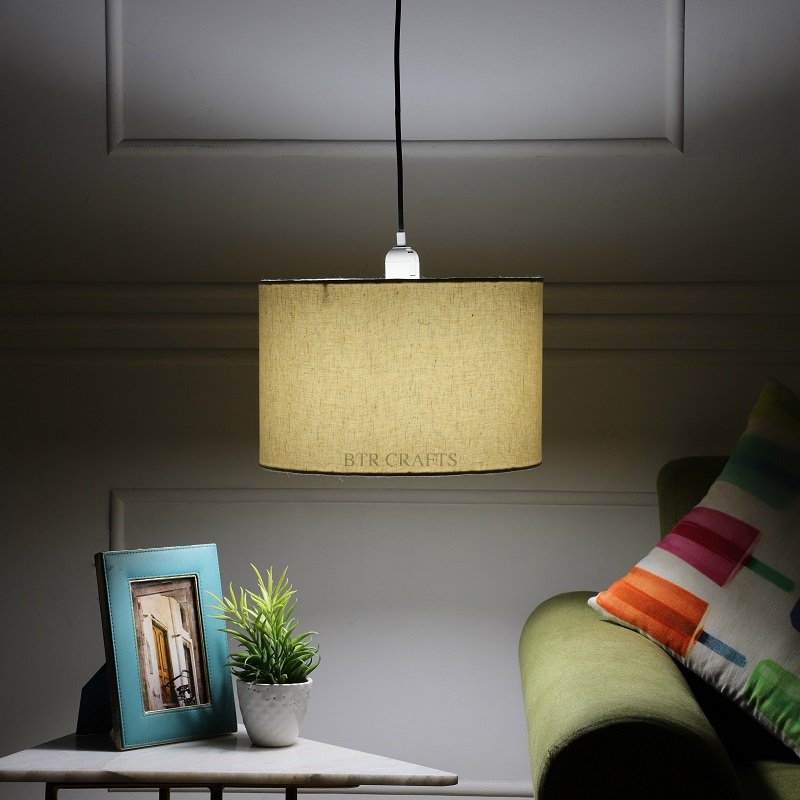 12 Inches Pendant/Hanging Ceiling Light Fixture, Flex Drum Shade, for Bedroom, Kitchen, Living Room, Dining Table, Lobby, Kitchen, Silver/Black Canopy