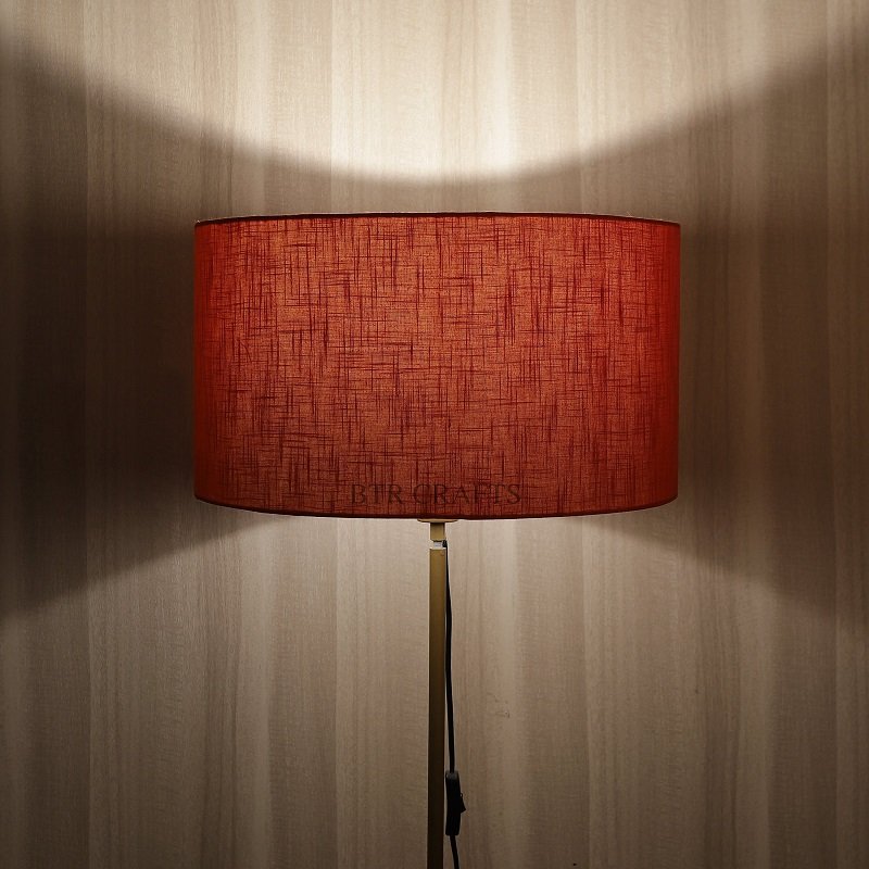 18 Inches Drum Lamp Shade, Suitable For Table and Floor Lamp(Red Texture)