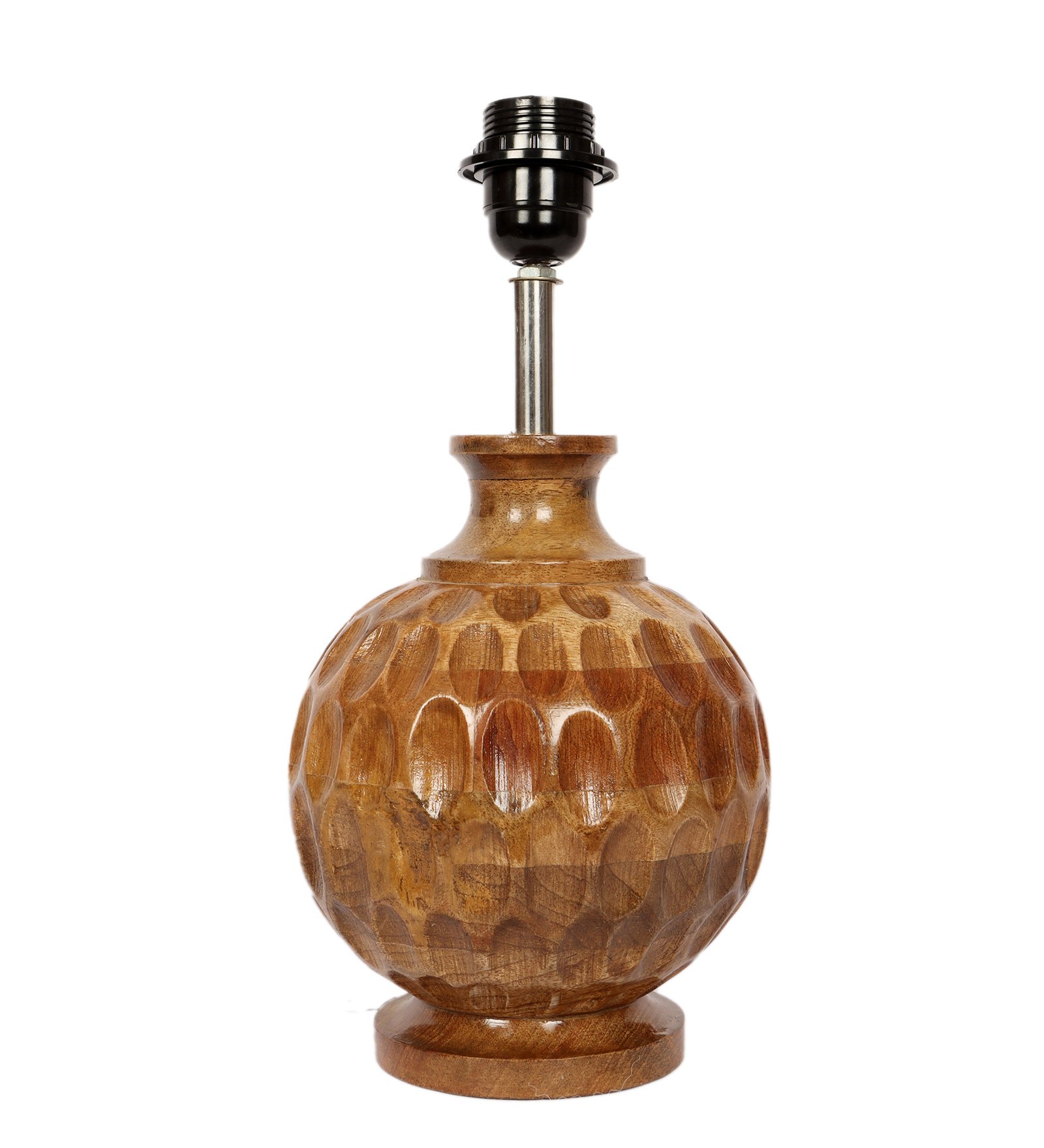Artisan Carved Wood Table Lamp – Elegant Bedroom & Living Room Accent Light, Pack Of 1(Black) - Image 7