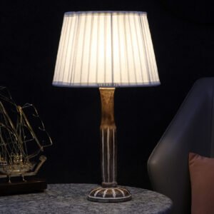 Vintage Wooden Table Lamp Suitable For Bedroom Office And Living Room, Pack Of 1(Complete Set)