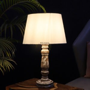 Retro Wooden Table Lamp Suitable For Bedroom Office And Living Room, Pack Of 1(Complete Set)