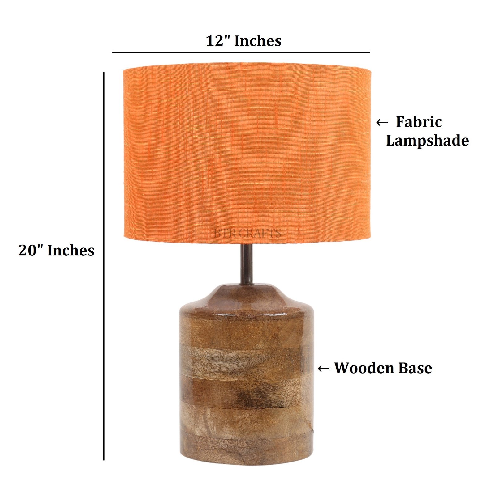 Heavy Matki Wooden Table Lamp Suitable For Bedroom Office And Living Room, Pack Of 1(Complete Set) - Image 5