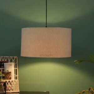 16 Inches Pendant/Hanging Ceiling Light Fixture, Flex Drum Shade for Bedroom, Kitchen, Living Room, Dining Table, Lobby, Kitchen, Black/Silver Canopy