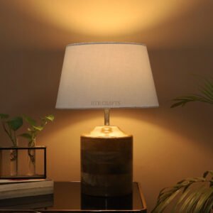 Heavy Matki Wooden Table Lamp Suitable For Bedroom Office And Living Room, Pack Of 1(Complete Set)
