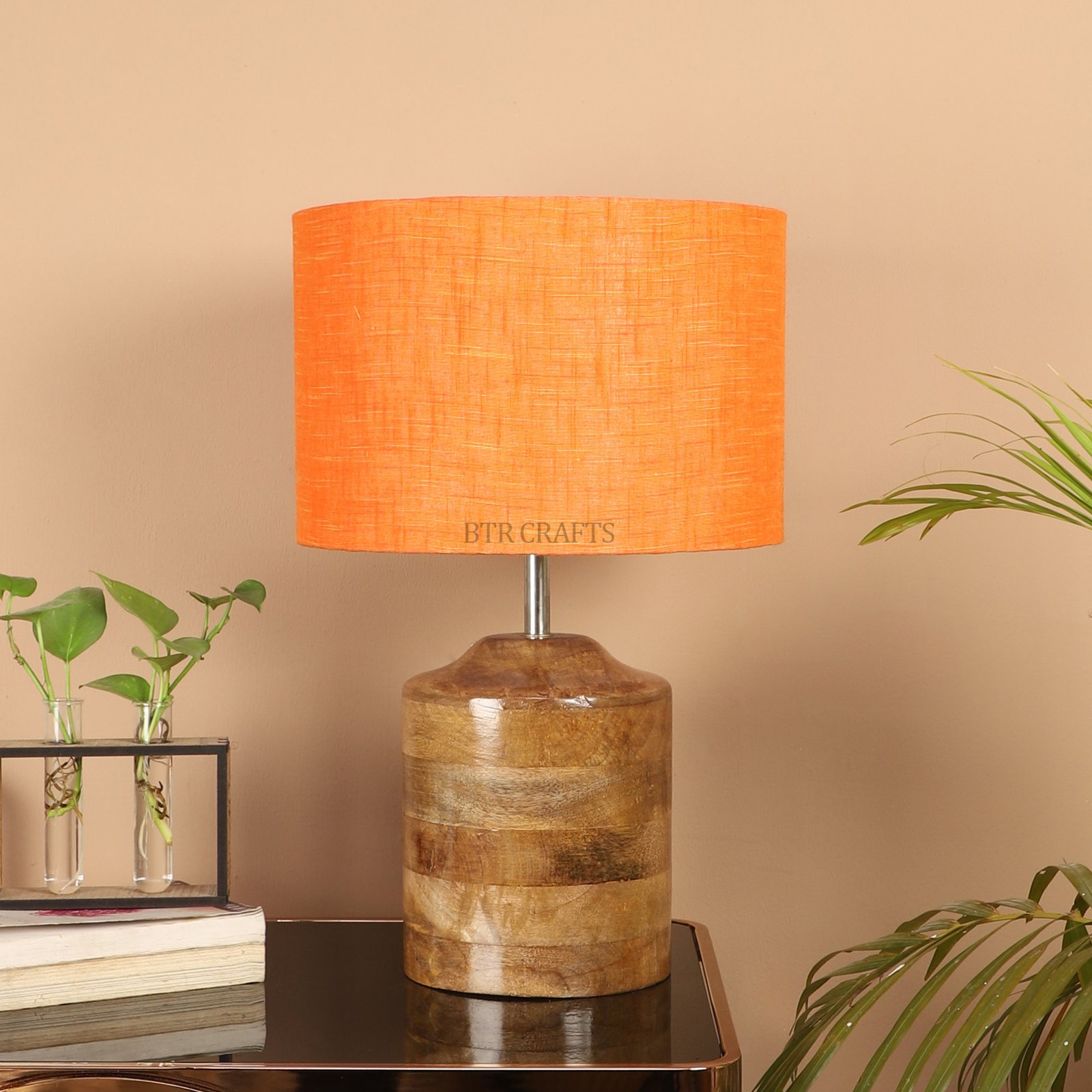 Heavy Matki Wooden Table Lamp Suitable For Bedroom Office And Living Room, Pack Of 1(Complete Set) - Image 2