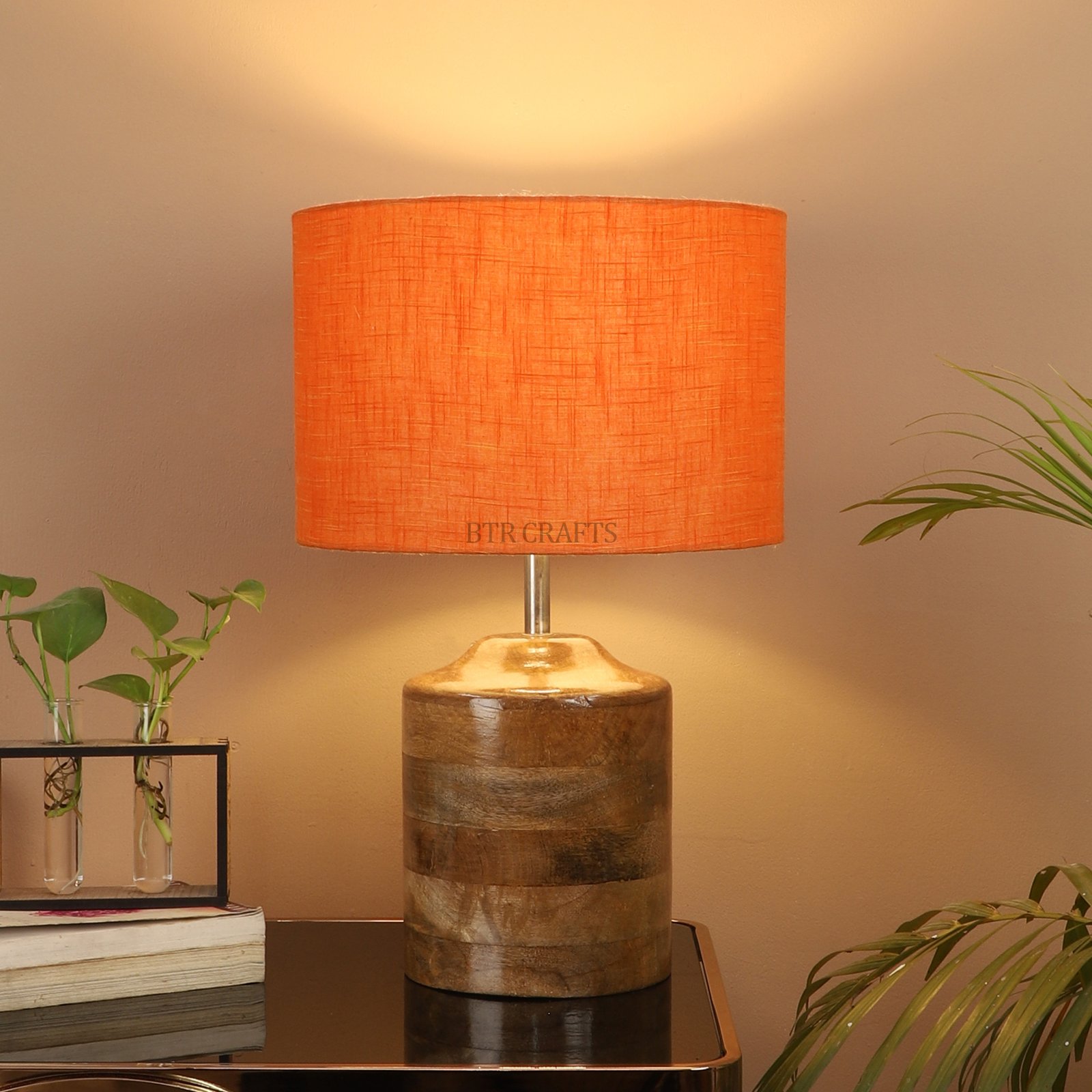 Heavy Matki Wooden Table Lamp Suitable For Bedroom Office And Living Room, Pack Of 1(Complete Set) - Image 4