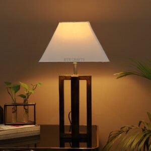 Natural Wood Cross Table Lamp Suitable For Bedroom Office And Living Room, Pack Of 1(Complete Set)