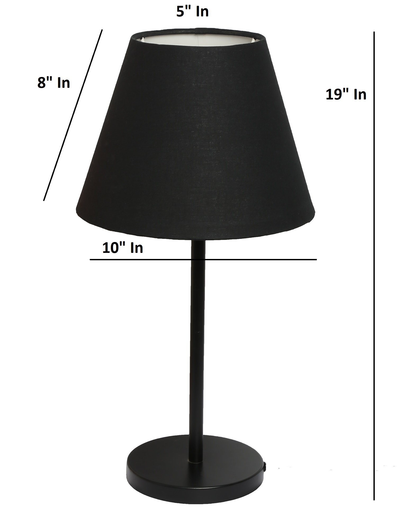 Slim Contemporary Night Lamp – Fabric Shade Accent Light for Home & Office, Pack Of 1(Black) - Image 4