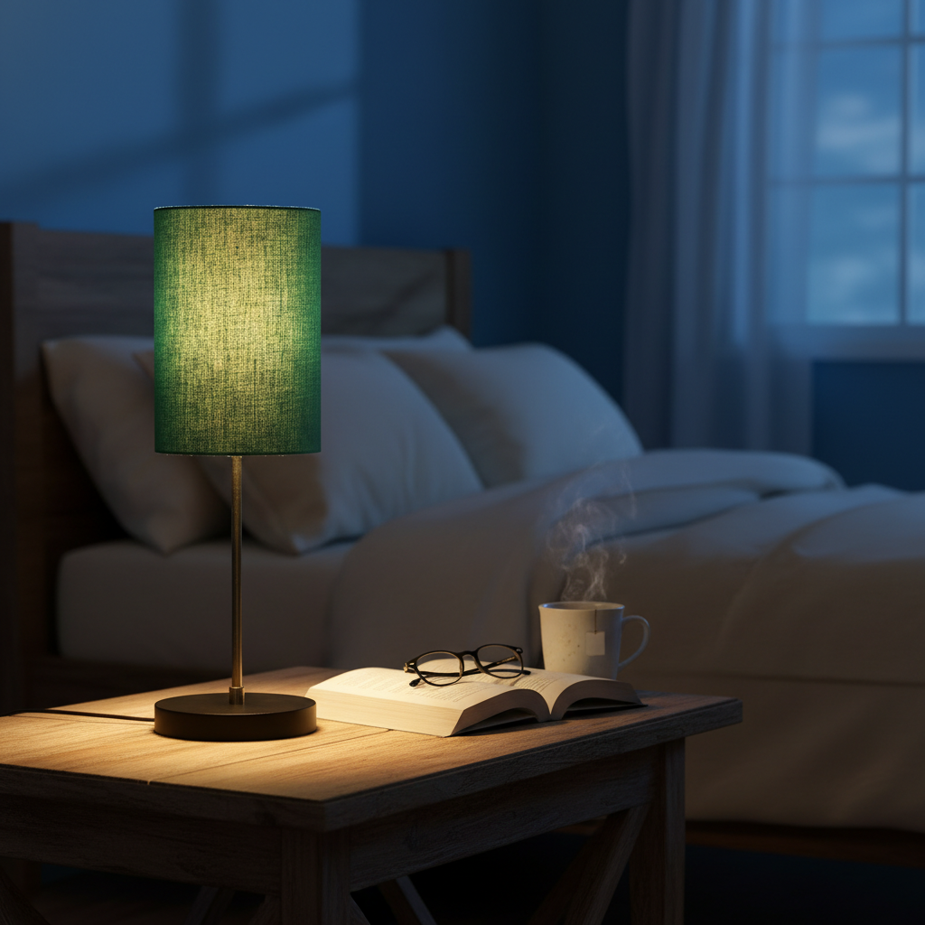 Minimalist Desk Lamp with Black Round Base – Soft Warm Lighting for Living Room & Study, Pack Of 1(Teal Cylinder) - Image 2