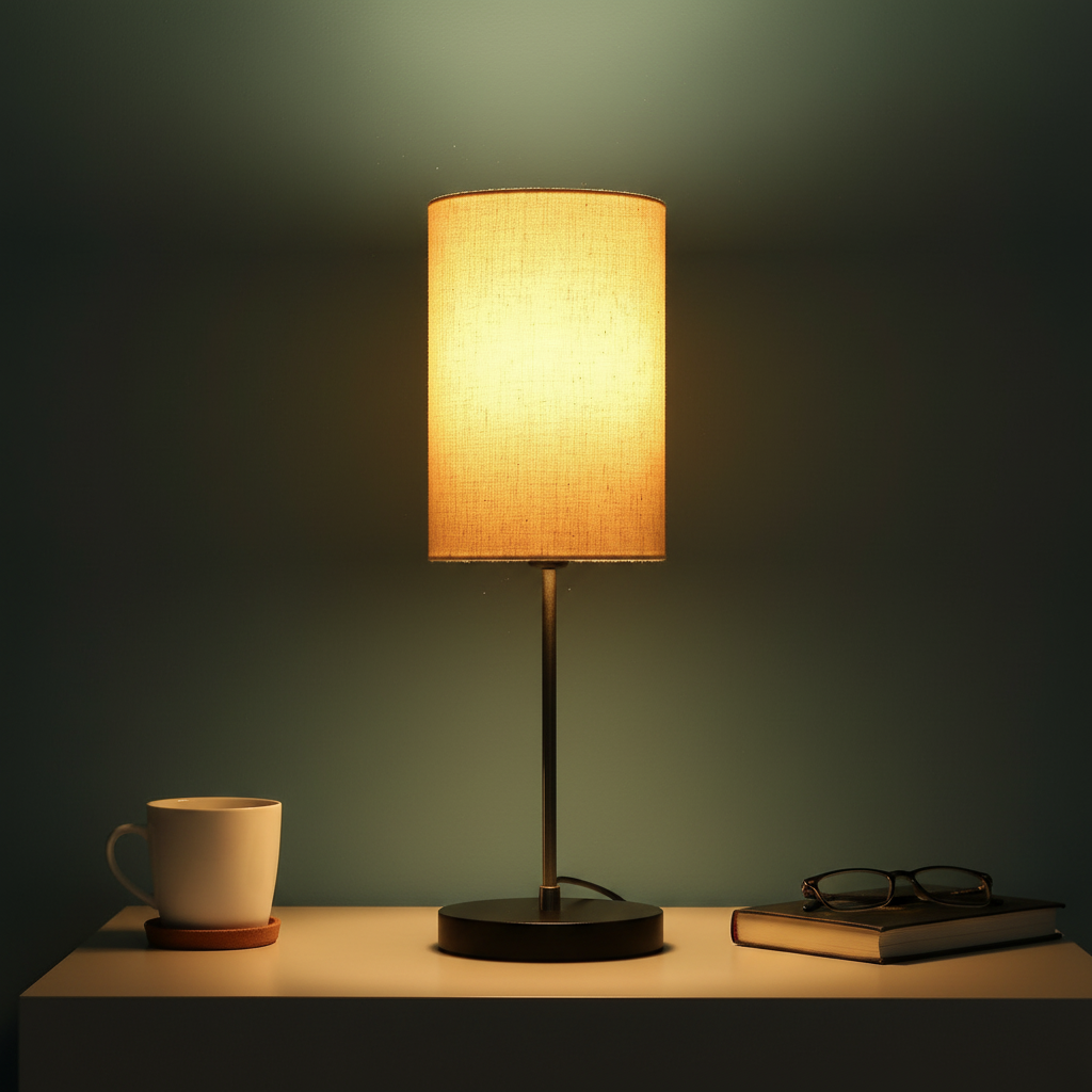 Minimalist Desk Lamp with Black Round Base – Soft Warm Lighting for Living Room & Study, Pack Of 1(Flex Cylinder) - Image 5