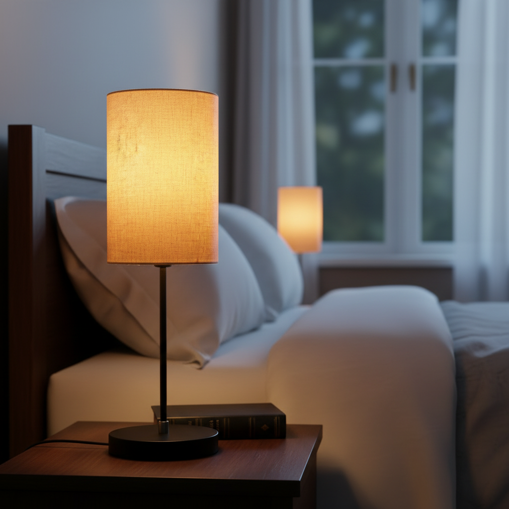 Minimalist Desk Lamp with Black Round Base – Soft Warm Lighting for Living Room & Study, Pack Of 1(Flex Cylinder) - Image 6