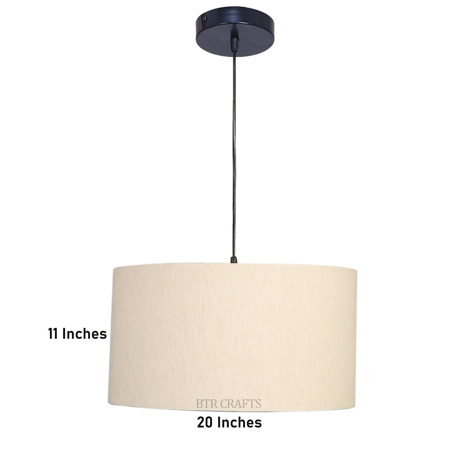 20 Inches Pendant/Hanging Ceiling Light Fixture, Flex Drum Shade for Bedroom, Kitchen, Living Room, Dining Table, Lobby, Kitchen, Black/Silver Canopy - Image 3