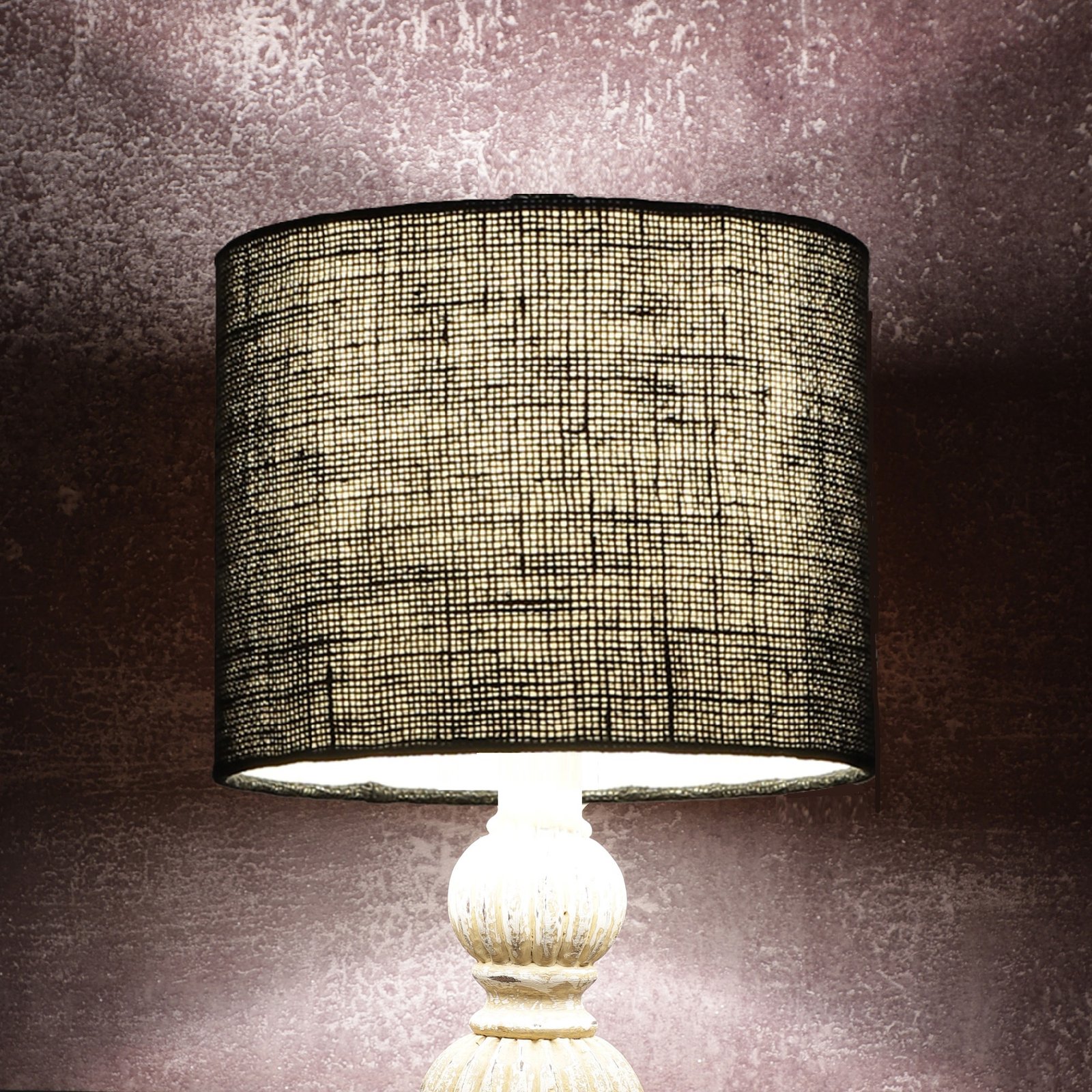 10 Inches Drum Lamp Shade, Suitable For Table and Floor Lamp(Black Jute)
