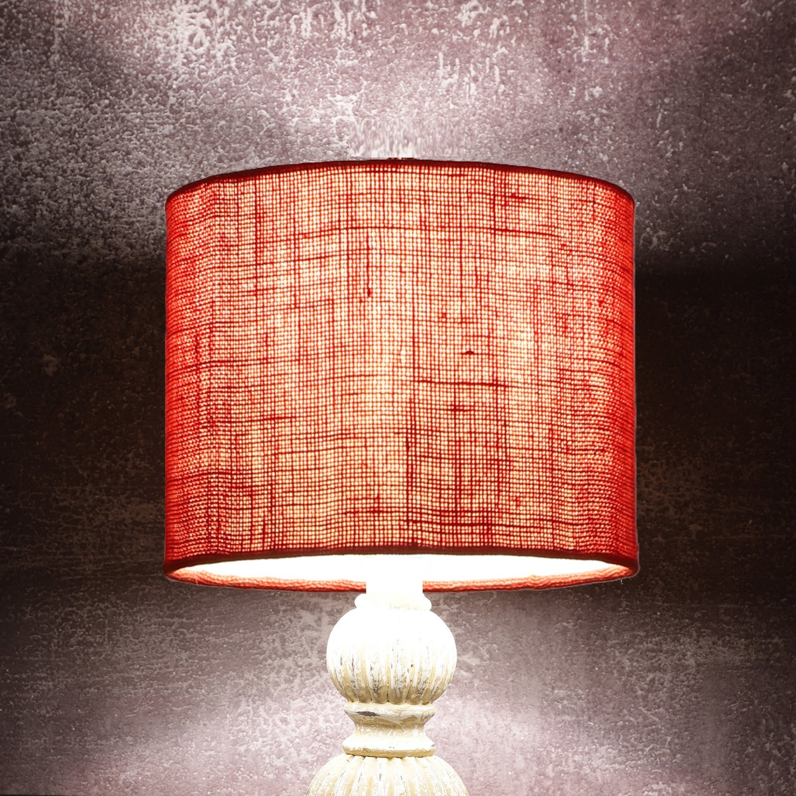 10 Inches Drum Lamp Shade, Suitable For Table and Floor Lamp(Red Jute)