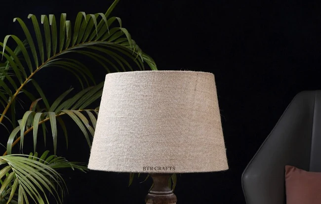 12 Inches Natural Jute Tapper Lamp Shade Suitable Table and Floor Lamp - Image 2