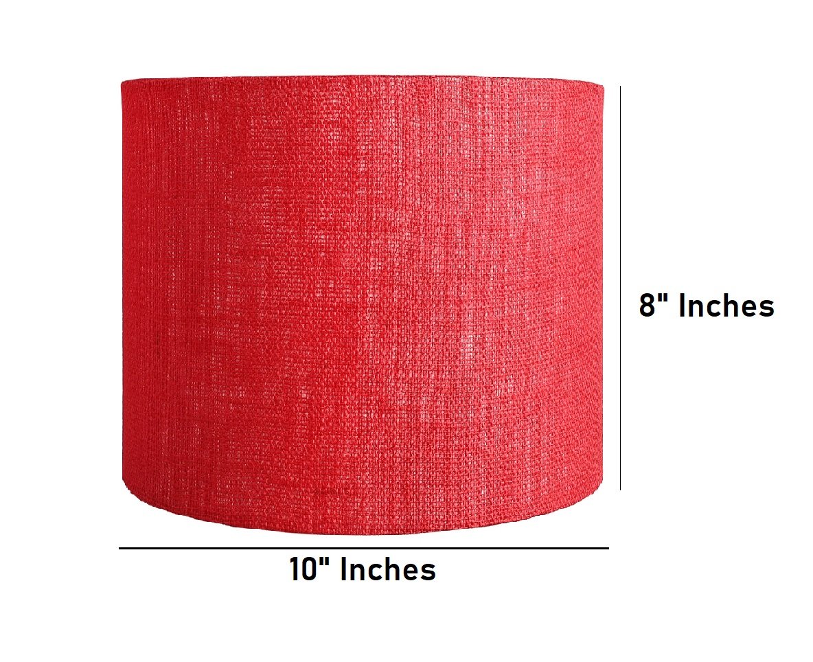 10 Inches Drum Lamp Shade, Suitable For Table and Floor Lamp(Red Jute) - Image 3