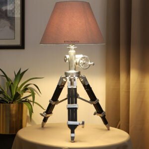 Royal Vintage Tripod Table Lamp, Adjustable Stand, Rustic Vintage Modern Design Standing Lamp For Bedroom, Dining And Living Room