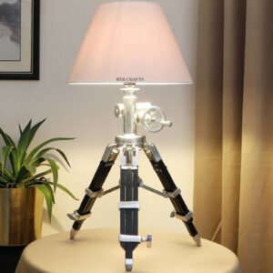 Royal Vintage Tripod Table Lamp, Adjustable Stand, Rustic Vintage Modern Design Standing Lamp For Bedroom, Dining And Living Room