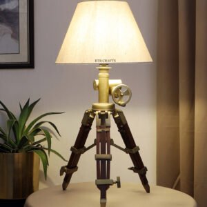 Vintage Tripod Table Lamp, Adjustable Stand, Rustic Vintage Modern Design Standing Lamp For Bedroom, Dining And Living Room