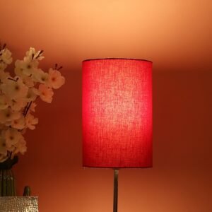 Red Color Cylinder Lamp Shade Suitable For Table Lamp