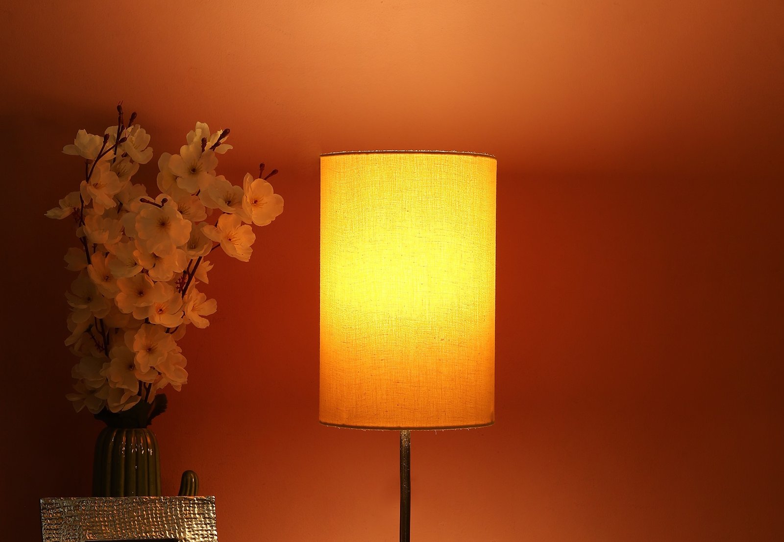 Dark Yellow Color Cylinder Lamp Shade Suitable For Table Lamp