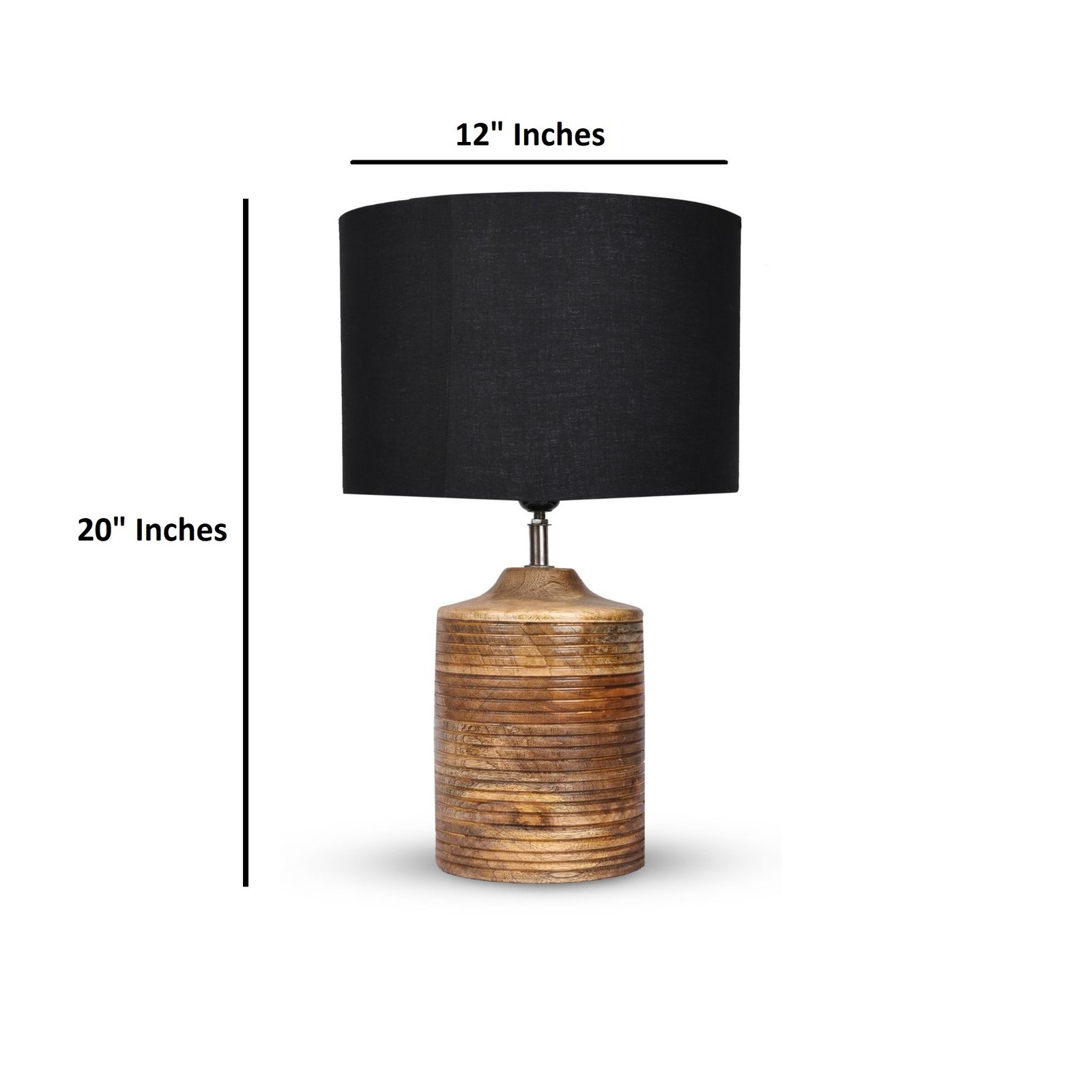 Coffee Brown Ribbed Circle Table Lamp, Side lamp for Bedroom, Dinning, Balcony, Office, Hotels & Home Decoration(BLACK) - Image 5