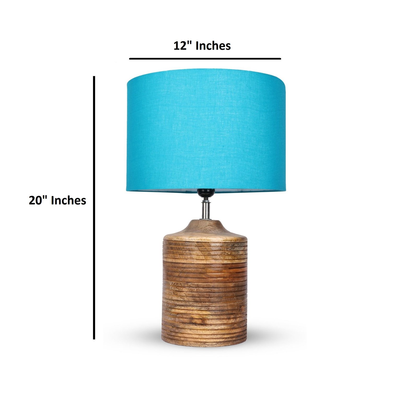 Coffee Brown Ribbed Circle Table Lamp, Side lamp for Bedroom, Dinning, Balcony, Office, Hotels & Home Decoration(TEAL) - Image 6
