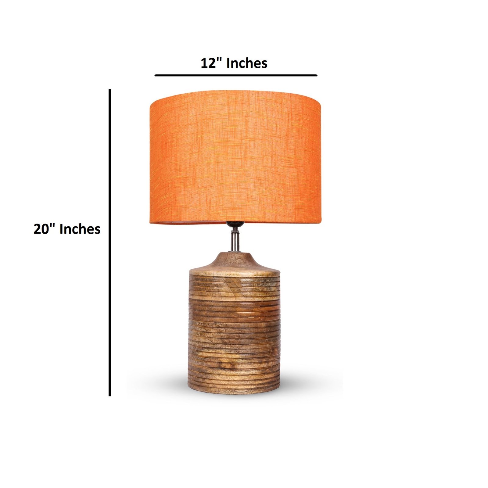 Coffee Brown Ribbed Circle Table Lamp, Side lamp for Bedroom, Dinning, Balcony, Office, Hotels & Home Decoration(ORANGE TEXTURE) - Image 6
