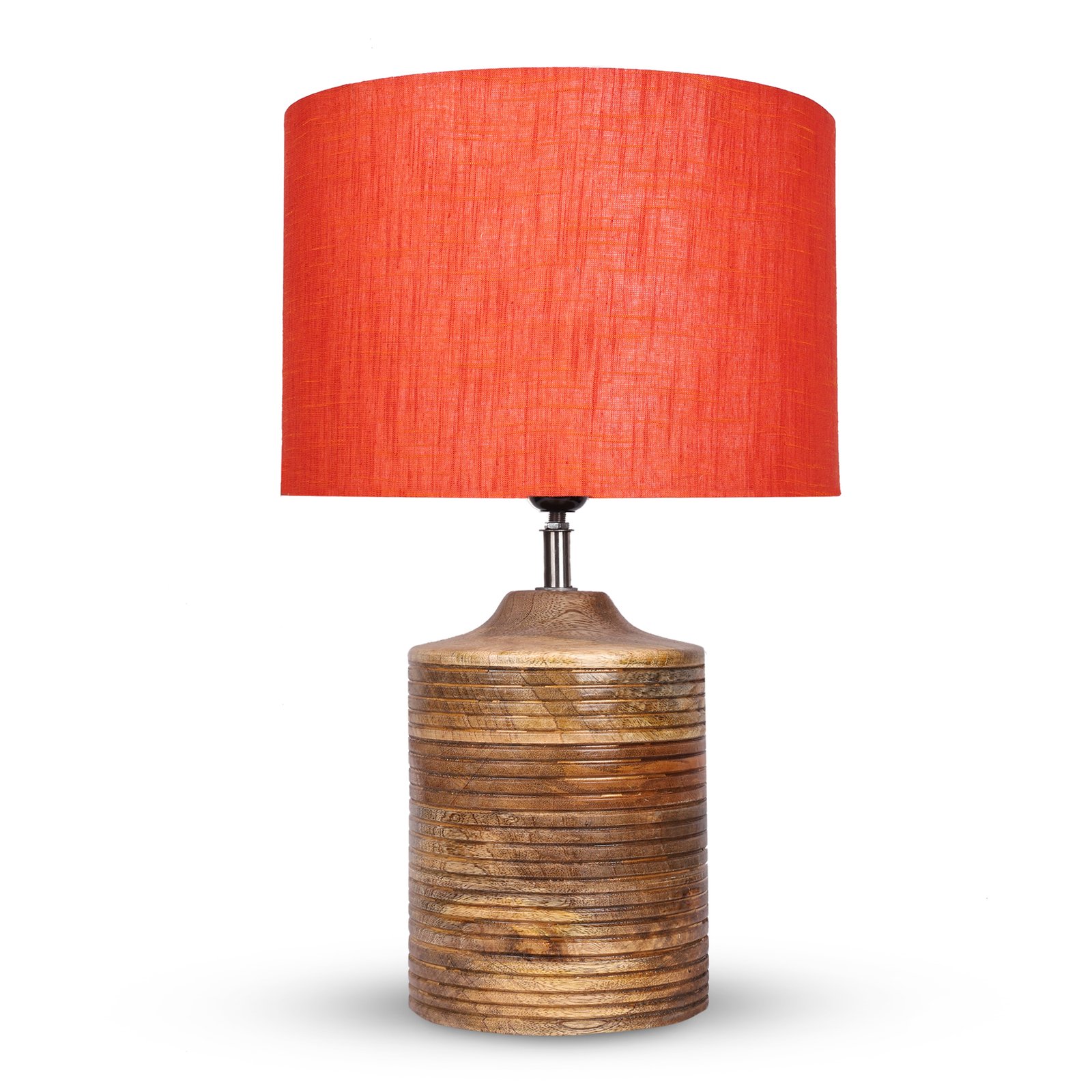 Coffee Brown Ribbed Circle Table Lamp, Side lamp for Bedroom, Dinning, Balcony, Office, Hotels & Home Decoration(RED TEXTURE) - Image 4