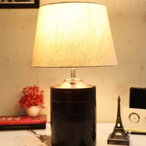 Dark Heavy Matki Ribbed Circle Table Lamp, Side lamp for Bedroom, Dinning, Balcony, Office, Hotels & Home Decoration(TAPPER FLEX)