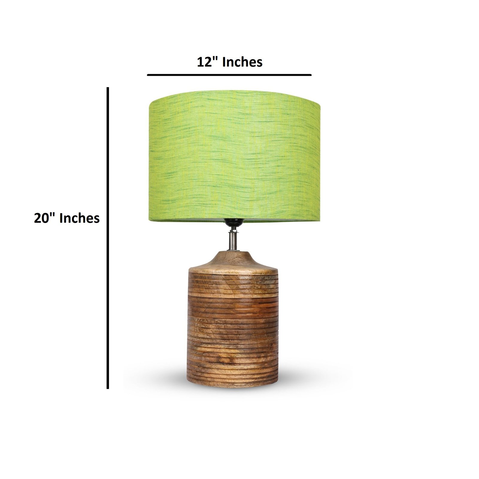 Coffee Brown Ribbed Circle Table Lamp, Side lamp for Bedroom, Dinning, Balcony, Office, Hotels & Home Decoration(GREEN TEXTURE) - Image 5