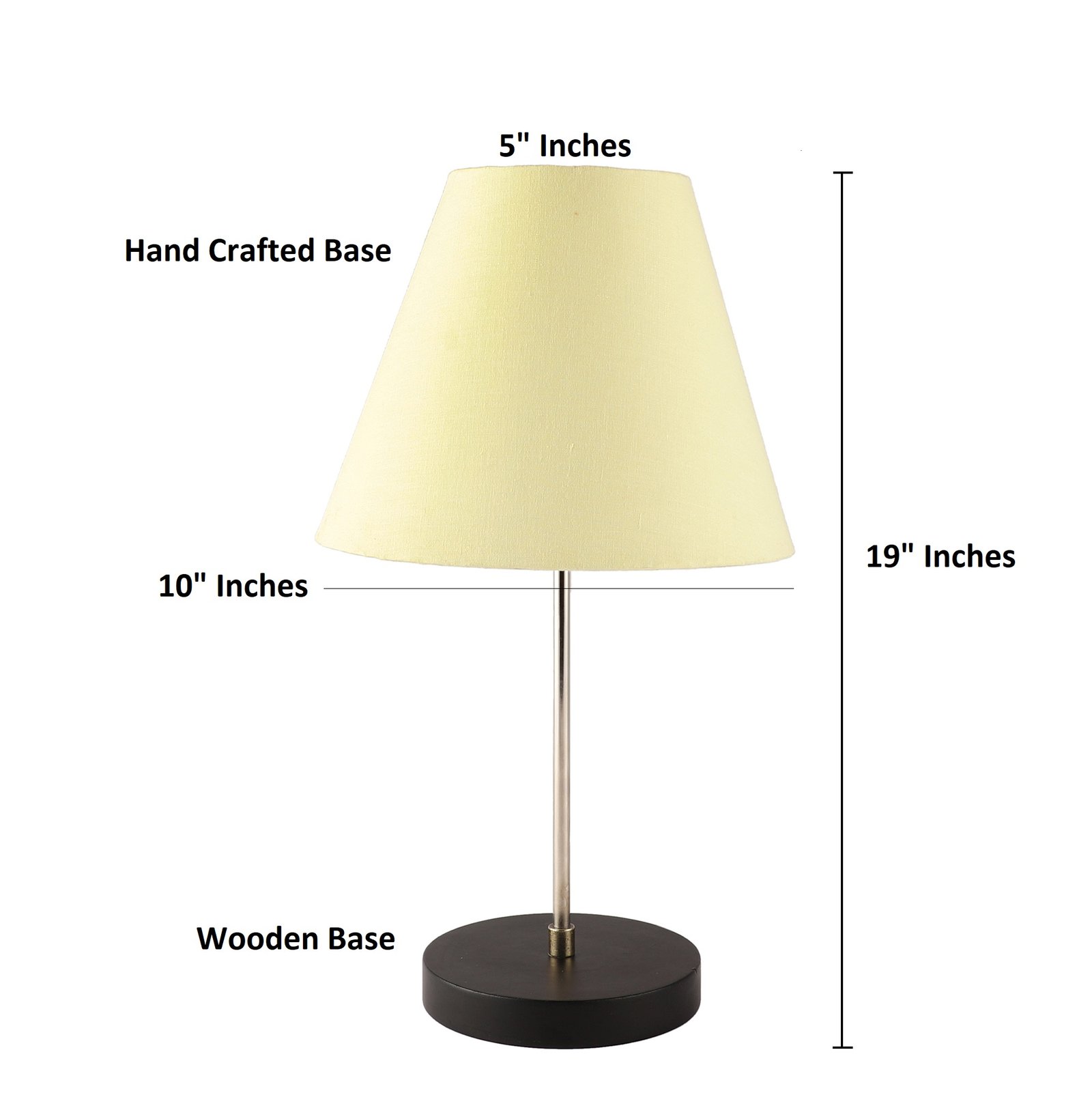Minimalist Desk Lamp with Black Round Base – Soft Warm Lighting for Living Room & Study, Pack Of 1(Pale Yellow) - Image 4