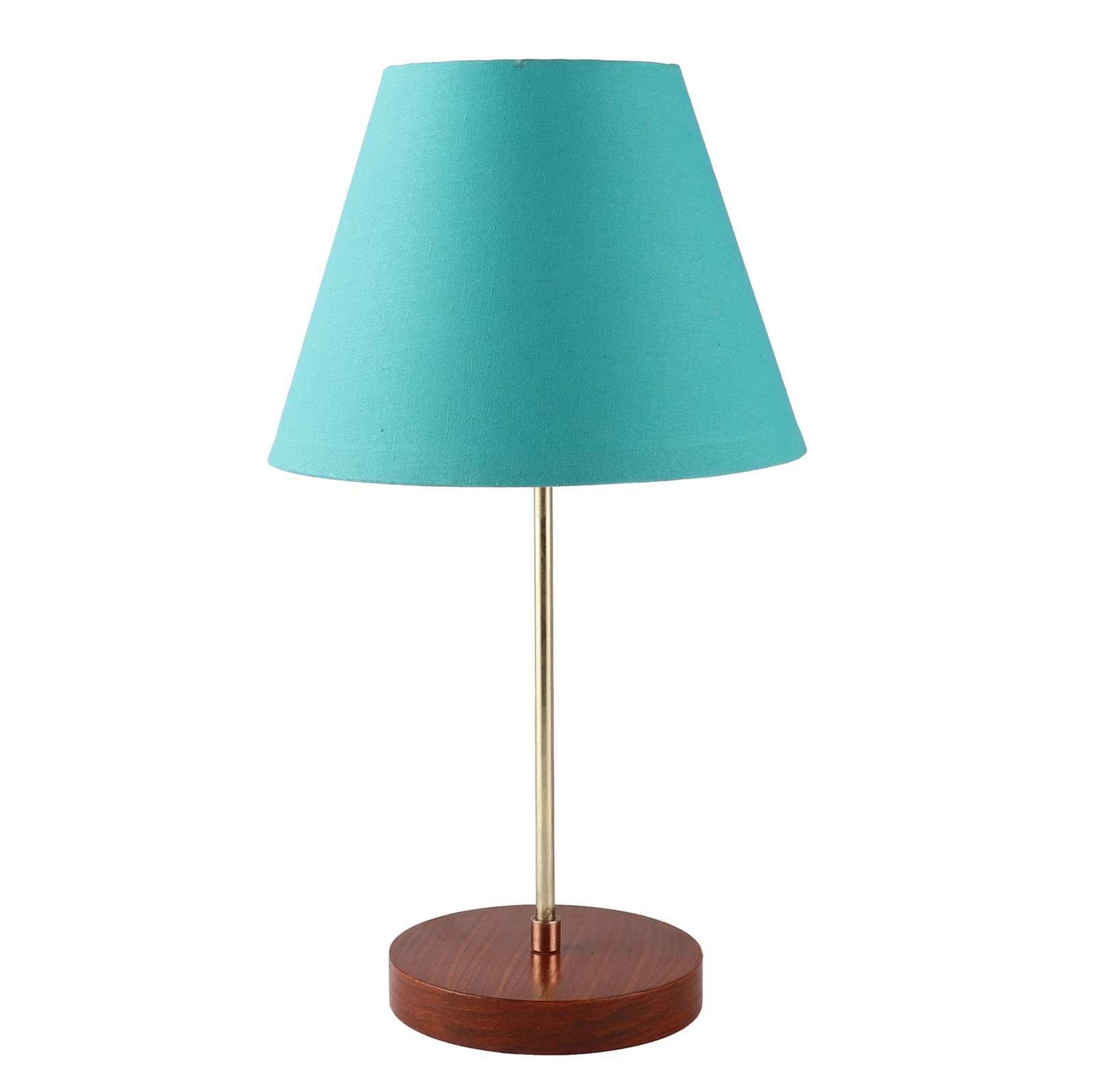 Decorative Brown Table Lamp with Conical Shade – Stylish Bedside & Reading Lamp for Home Décor(Teal) - Image 4