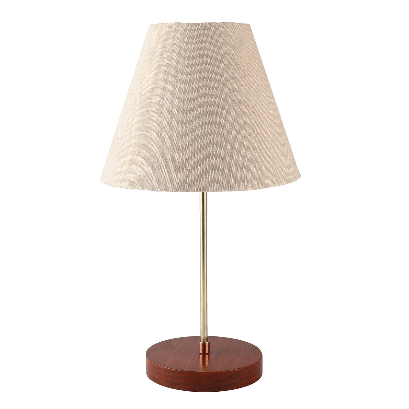 Decorative Brown Table Lamp with Conical Shade – Stylish Bedside & Reading Lamp for Home Décor(Beige) - Image 10
