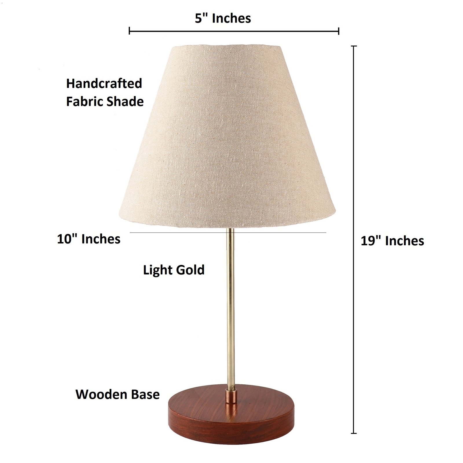 Decorative Brown Table Lamp with Conical Shade – Stylish Bedside & Reading Lamp for Home Décor(Beige) - Image 4